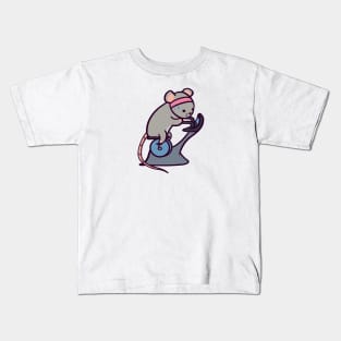 Cute Rat on the Bicycle Machine Kids T-Shirt